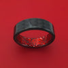 Carbon Fiber And Red Sparkle Sleeve Ring Custom Made