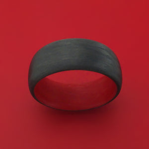Carbon Fiber And Red Sleeve Ring Custom Made