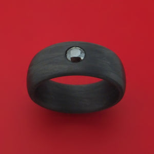 Carbon Fiber And Black Diamond Ring Custom Made
