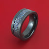 Black Zirconium and Kuro-Ti Twisted Titanium Etched and Heat-Treated Ring Custom Made Band