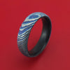 Kuro-Ti Twisted Titanium Etched and Heat-Treated Ring with Forged Carbon Fiber Sleeve Custom Made Band