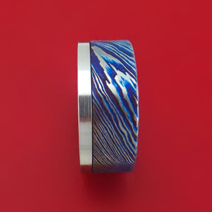 Cobalt Chrome and Kuro-Ti Twisted Titanium Etched and Heat-Treated Ring Custom Made Band