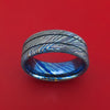 Kuro-Ti Twisted Titanium Etched and Heat-Treated Ring with Grooves Custom Made Band