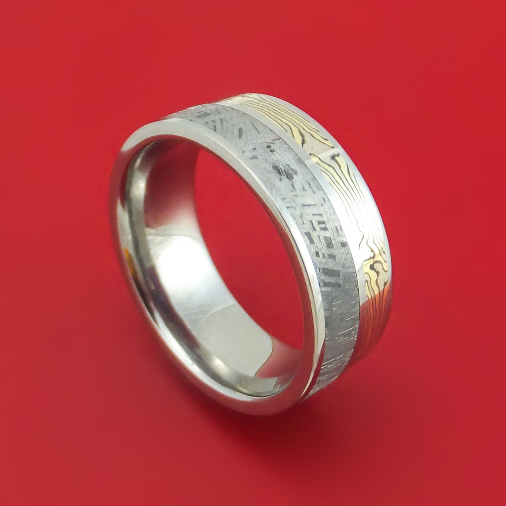 Titanium Ring with Mokume and Meteorite Custom Made