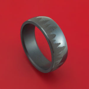 Elysium Black Diamond Ring with Pine Tree Design Custom Made