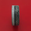 Titanium Dragon Celtic Ring with Meteorite and Dinosaur Bone along with a Hardwood Sleeve