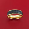 14k Yellow Gold Ring with Hardwood Inlay Custom Made Band
