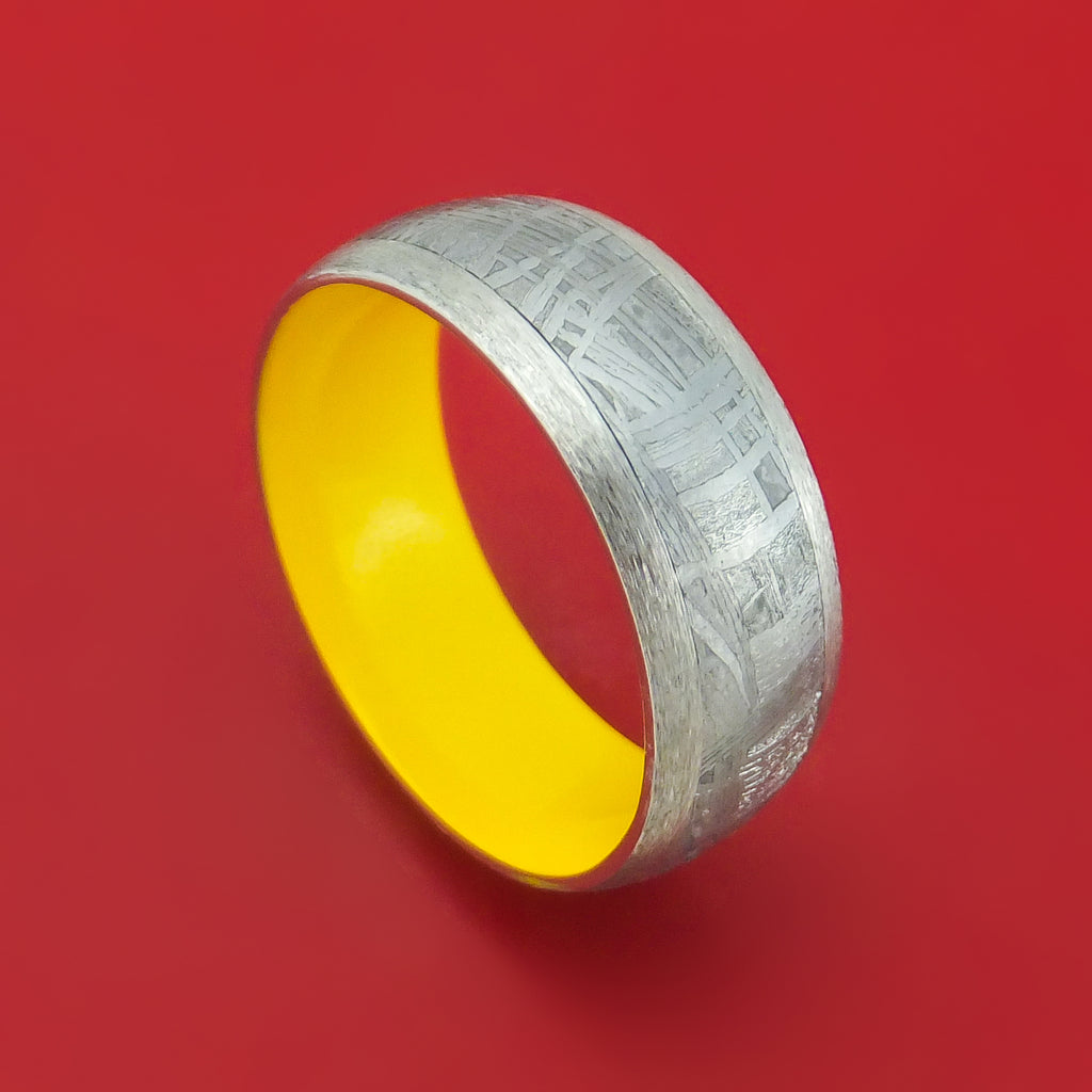 Cobalt Chrome Meteorite Ring with Cerakote Sleeve Custom Made