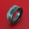 Black Zirconium with Gibeon Meteorite and Opal Ring Custom Made Band