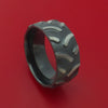 Black Zirconium Ring with Tractor Tire Tread Pattern Inlay Custom Made Band