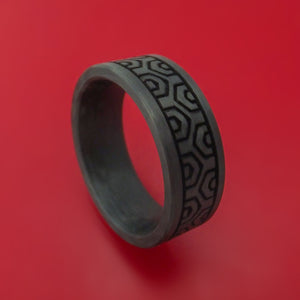 Solid Carbon Fiber Ring Custom Made Pattern Band