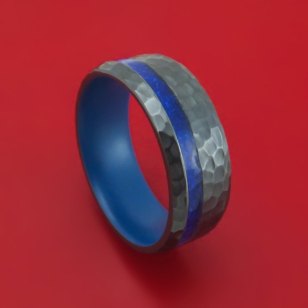 Black Zirconium Stone and Cerakote Custom Ring