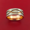 14k White Gold and Silver Infinity Mokume Gane Ring with Rose Gold Sleeve Custom Made Band