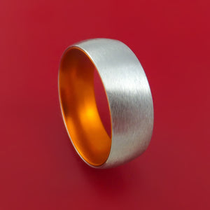 Cobalt Chrome with Orange Anodized Sleeve Custom Made Band Choose Your Color