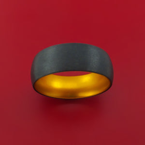 Black Zirconium with Gold Anodized Sleeve Custom Made Band Choose Your Color
