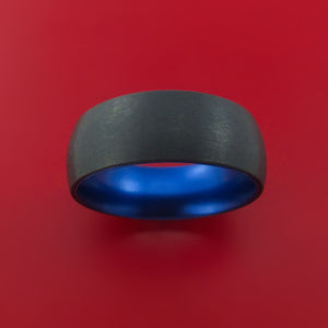 Black Zirconium with Blue Anodized Sleeve Custom Made Band Choose Your Color