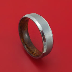 Tantalum Ring with Wood Sleeve Custom Made Band