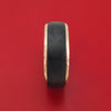 14K Gold and Forged Carbon Fiber Ring Custom Made Band