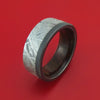 Black Zirconium and Meteorite Ring with Hardwood Sleeve Custom Made Band