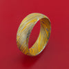 Kuro Damascus Steel Ring with Cerakote Inlay Custom Made Band
