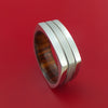 Cobalt Chrome Ring with Groove Inlay and Interior Hardwood Sleeve Custom Made Band