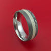 Damascus Steel Ring with Sterling Silver Inlay Custom Made Band