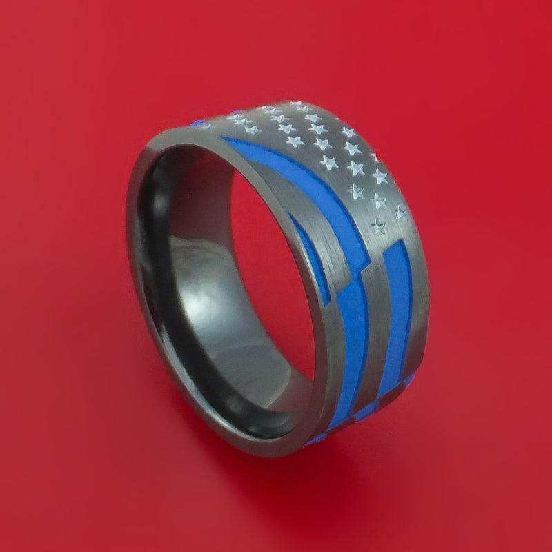 Thin Blue Line Inspired Titanium Stainless Steel Chain Spinner Ring – The Thin  Blue Line Canada