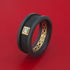 Carbon Fiber and 14K Rose Gold Band with Diamond Custom Made Ring