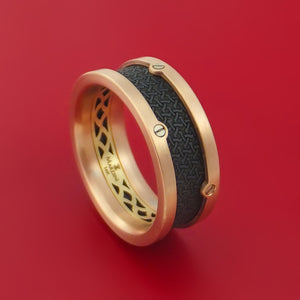 14K Rose and Yellow Gold with Carbon Fiber Custom Made Band
