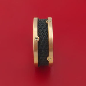 14K Rose and Yellow Gold with Carbon Fiber Custom Made Band