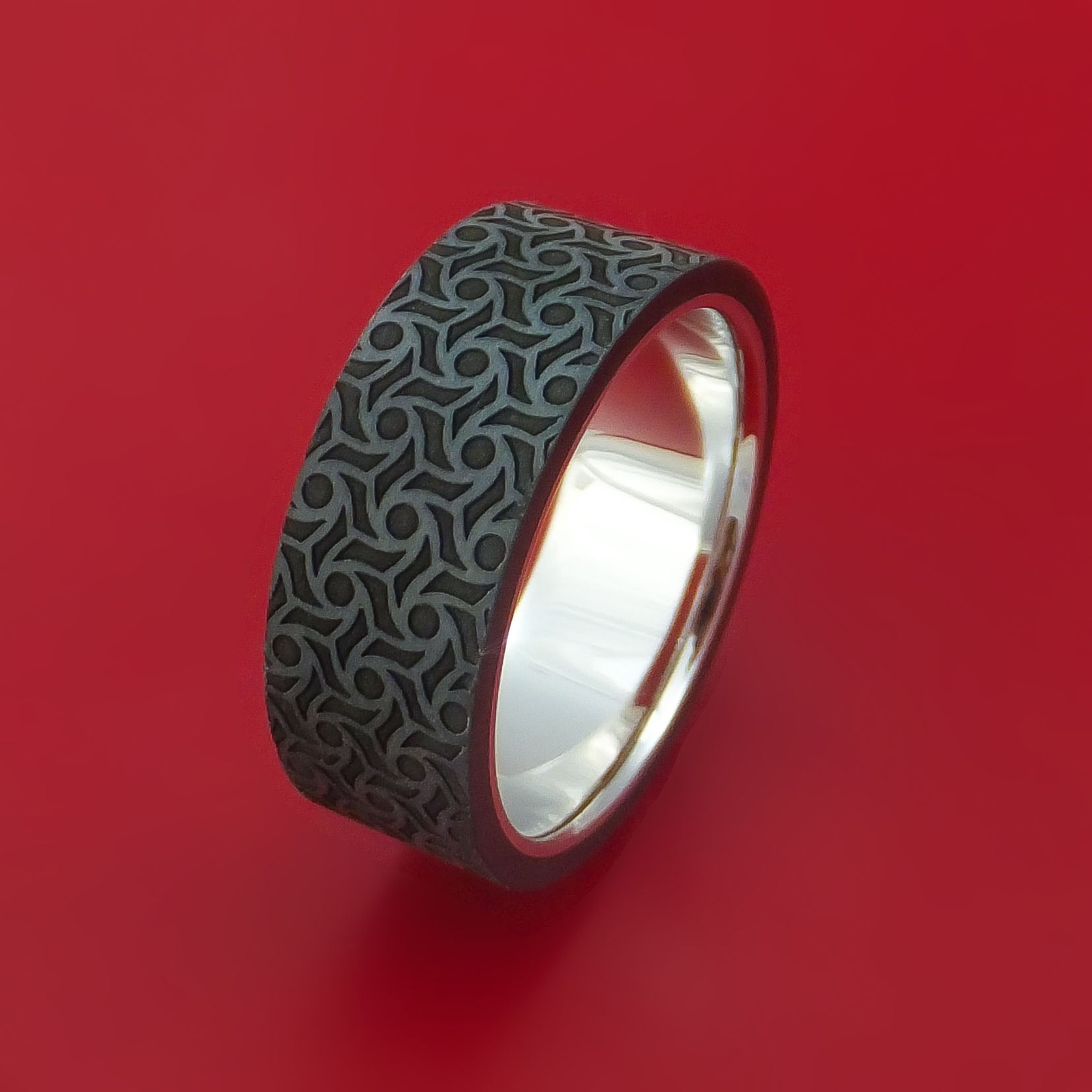 14K White Gold with Carbon Fiber Custom Made Band – Stonebrook Jewelry