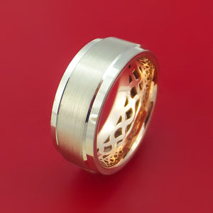 14K White Gold and Rose Gold Band Custom Made Ring