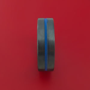 Black Zirconium Ring with Cerakote Inlay and Cerakote Sleeve Custom Made Band