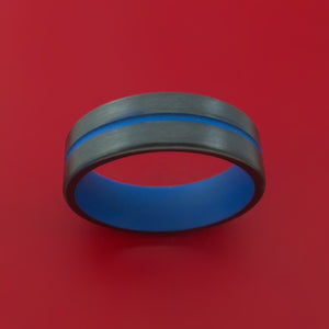 Black Zirconium Ring with Cerakote Inlay and Cerakote Sleeve Custom Made Band