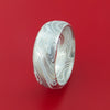 Marbled Kuro Damascus Steel Ring with Cerakote Inlay Custom Made Band