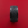 Wide Black Zirconium Ring with Trinity Milled Celtic Design Inlay Custom Made Band