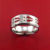 Cobalt Chrome Hammer Finish Deer Tracks Band Hunters Ring Made to Any Sizing and Color