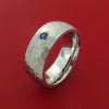 Hammered Cobalt Chrome with Sapphire and 14k Yellow Gold Bezel Custom Made