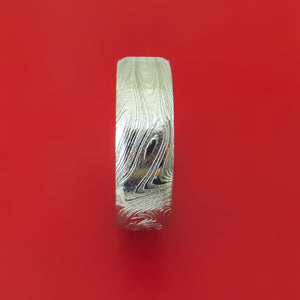 Marbled Kuro Damascus Steel Ring Custom Made Band