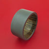 Wide Black Zirconium Ring with Interior Hardwood Sleeve Custom Made Band