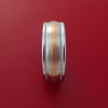 Cobalt Chrome Millgrain Ring with Rose Gold Inlay
