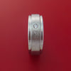 Cobalt Chrome Satin Finish Ring with a Beautiful Round Diamond