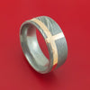 Damascus Steel and 14K Rose Gold Band Custom Made