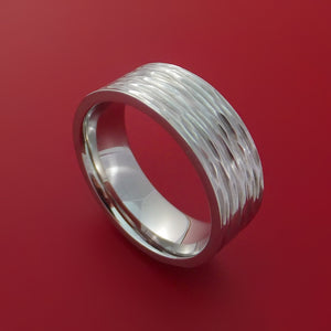 Cobalt Chrome Tree Bark Band Unique Texture Ring Made to Any Size