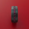 Black Zirconium Ring with Rubys Custom Made Band
