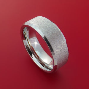 Titanium Ring with Unique Angle Stone Finish Custom Made Band