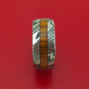Kuro Damascus Steel Ring with Hardwood and Cerakote Inlays Custom Made Band