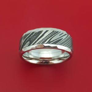 Cobalt Chrome Ring with Kuro Damascus Steel Inlay Custom Made Band