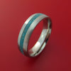 Titanium Ring with Turquoise Inlay Custom Made Band