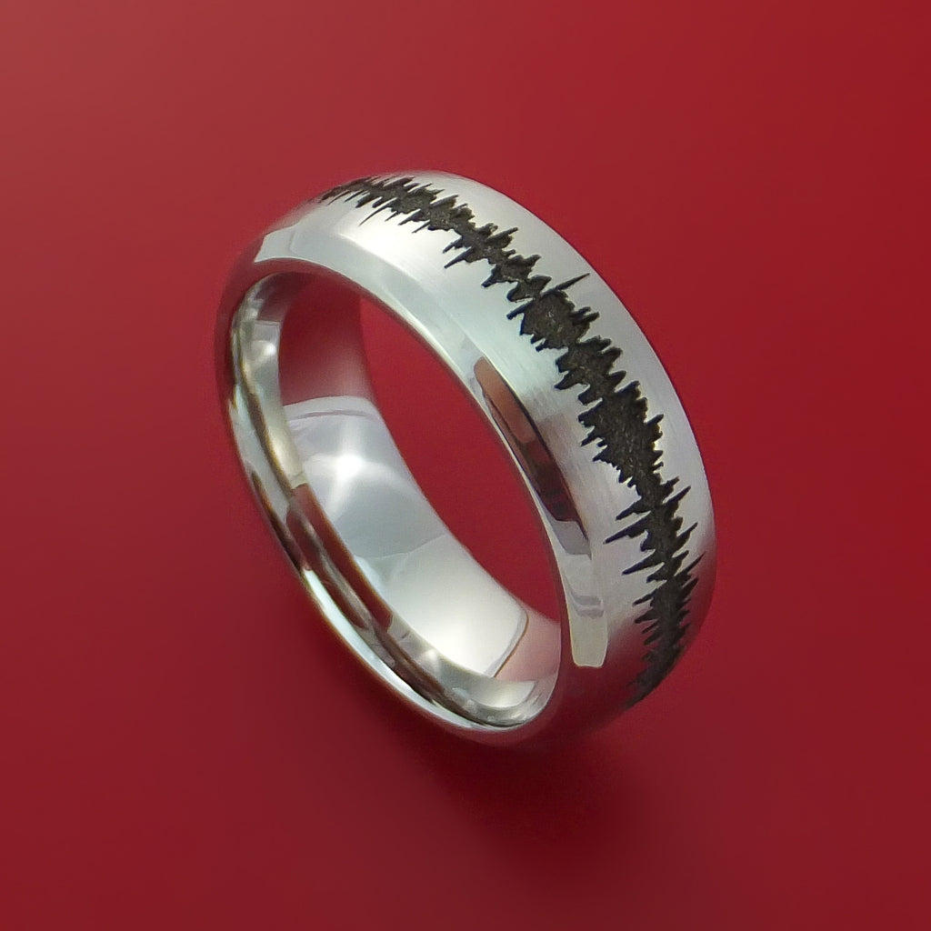 Cobalt Chrome Custom Sound Wave Ring